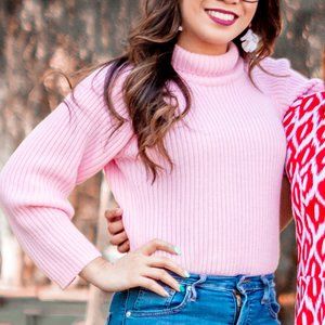 Pink Turtleneck Sweater